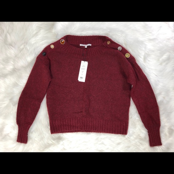 NWT $495 Veronica Beard Chase Button Detail Sweater Pullover - Picture 7 of 8